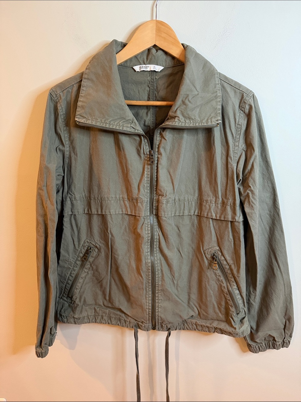 5/$25!! 100% Cotton Old Navy Olive Green Utility Zip Jacket